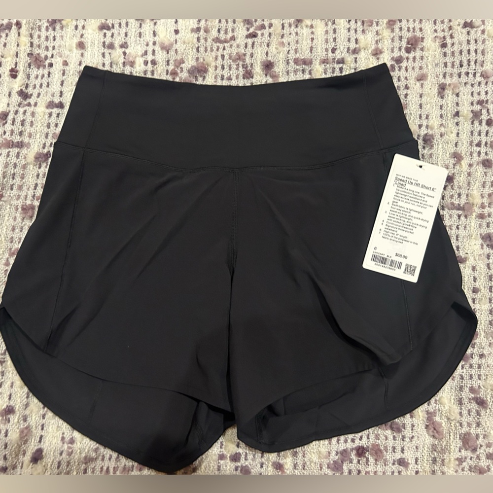 Lululemon black 6” shorts brand new with tags
